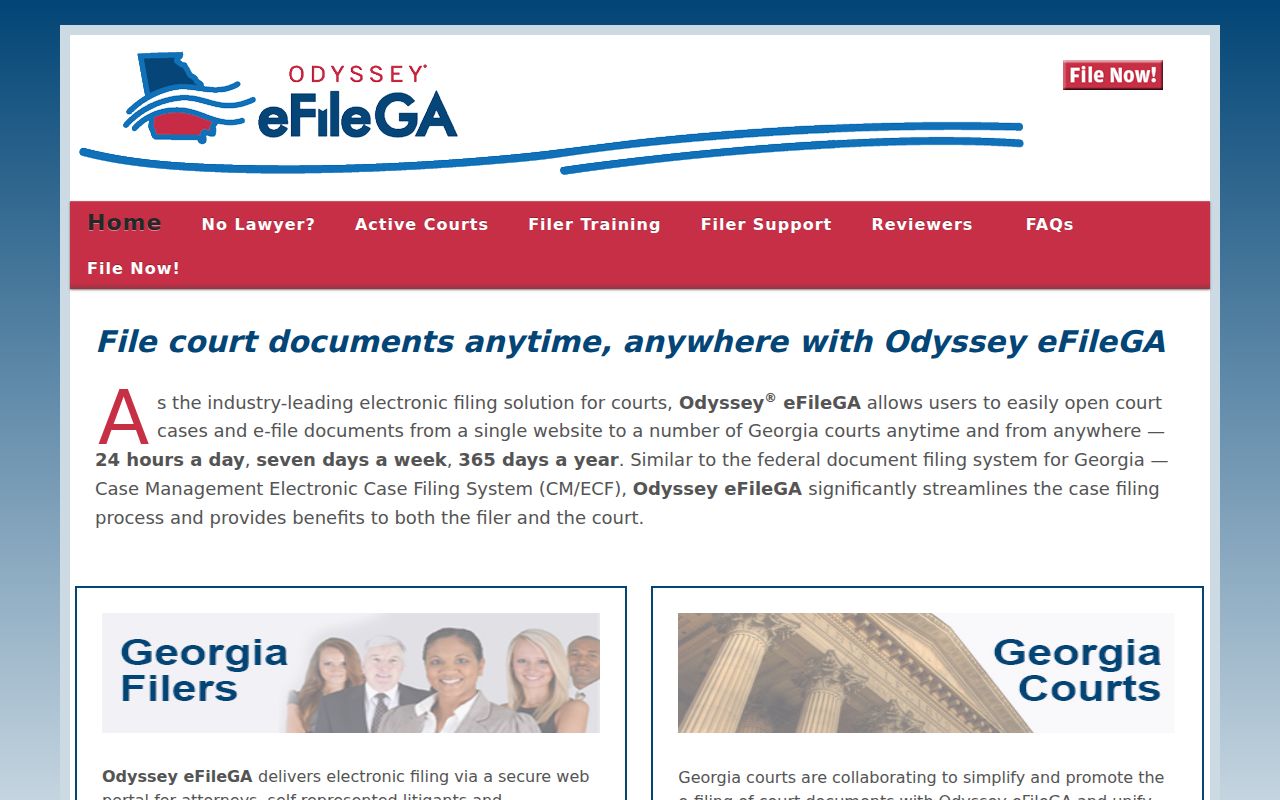 Odyssey eFileGA service used for Spalding County civil filings