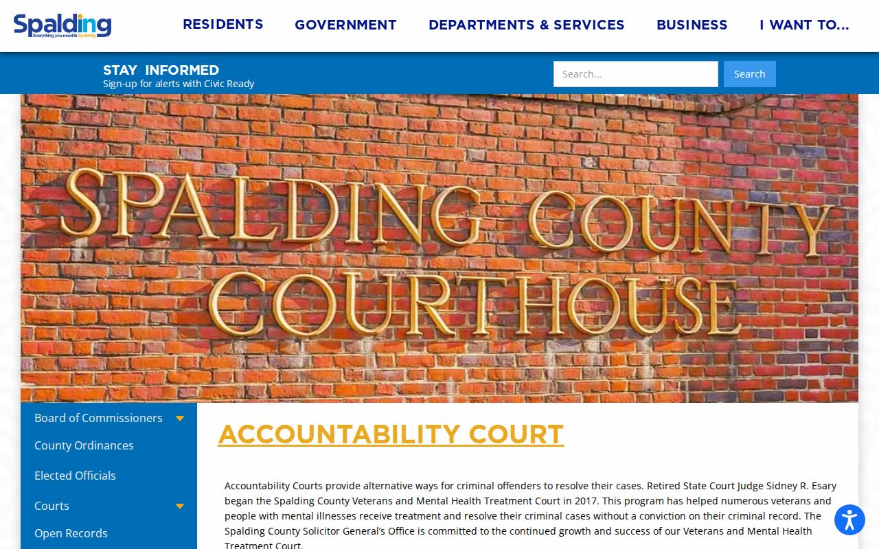 Spalding County Veterans and Mental Health Treatment Court information