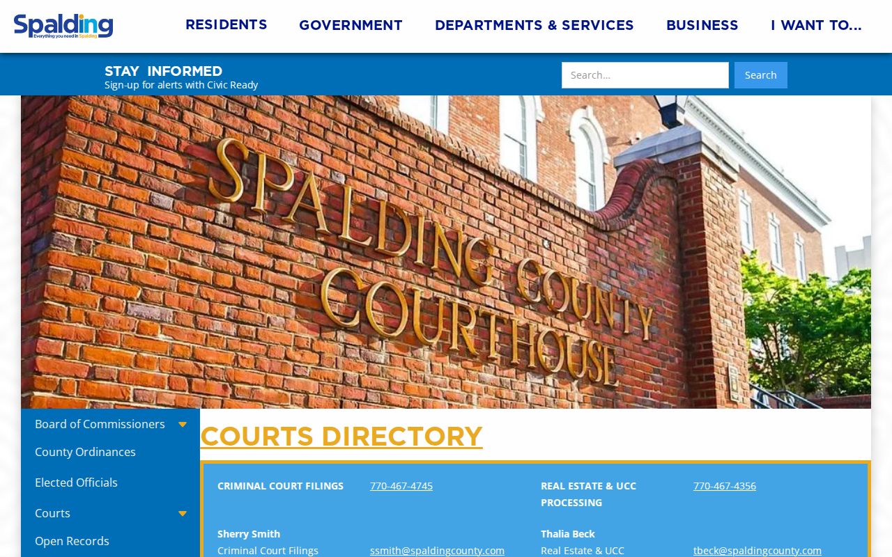 Spalding County court docket court directory