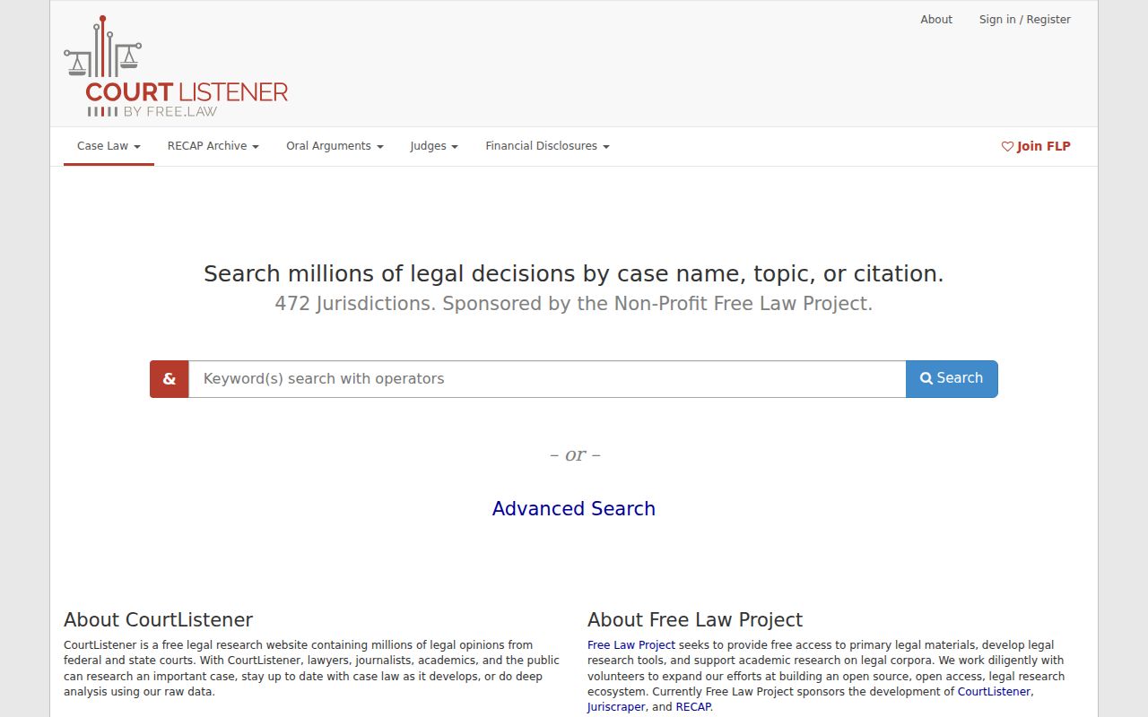 CourtListener federal docket resource for a Sunny Side record search